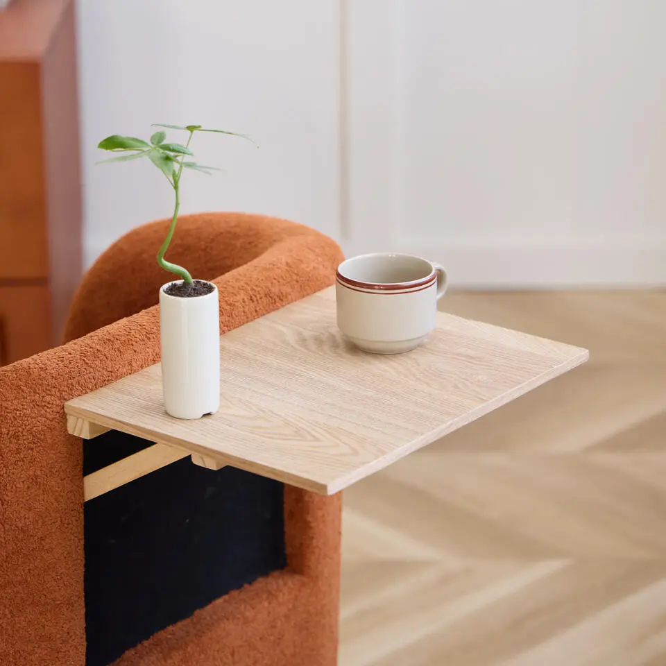 Salonstoel Swivel met Pouf van metaal en Terracotta fluweel