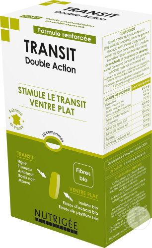 Nutrigée Transit Double Action Ventre Plat Formule Concentrée 60 Comprimés Bicouches