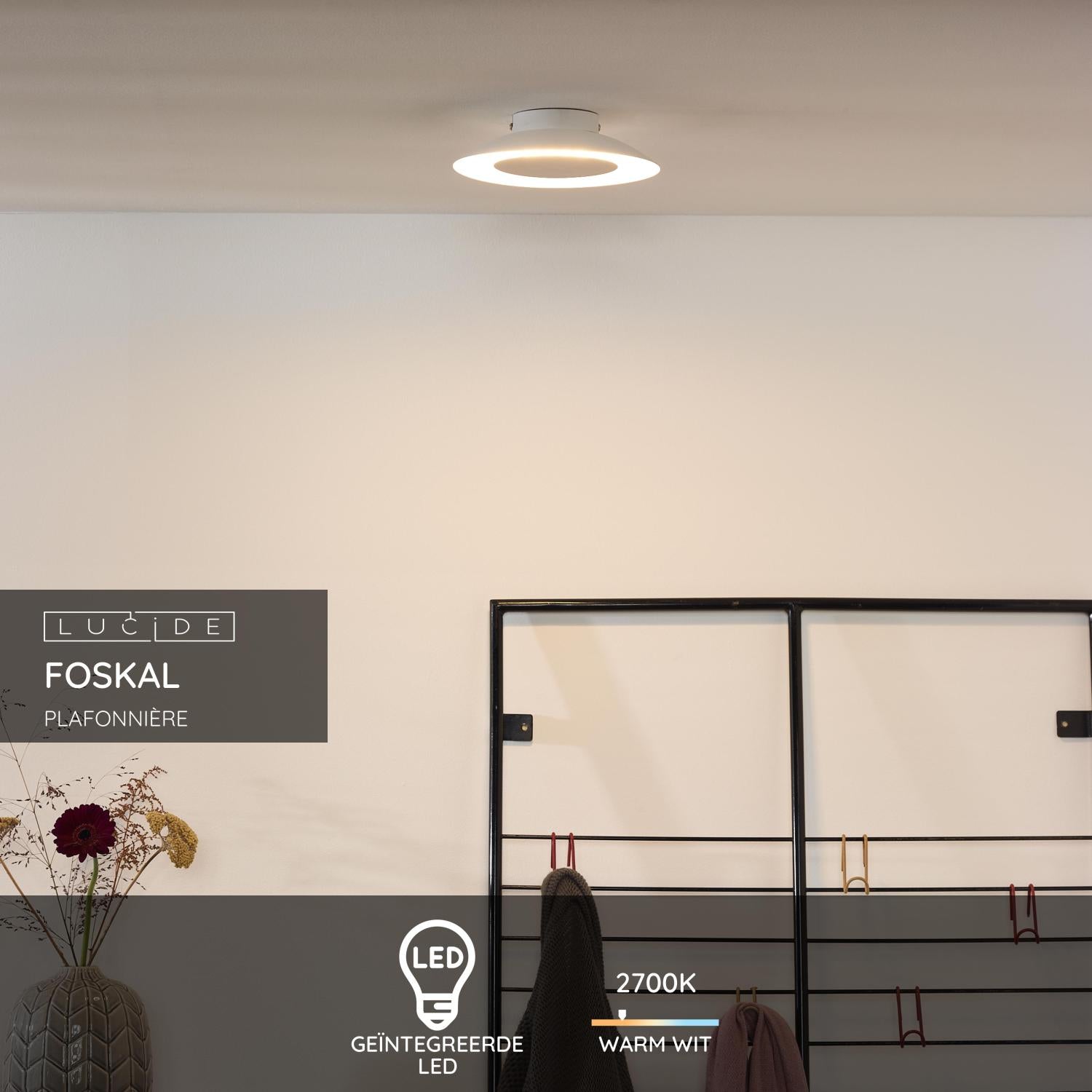 Foskal plafondlamp Ã21.5 LED wit