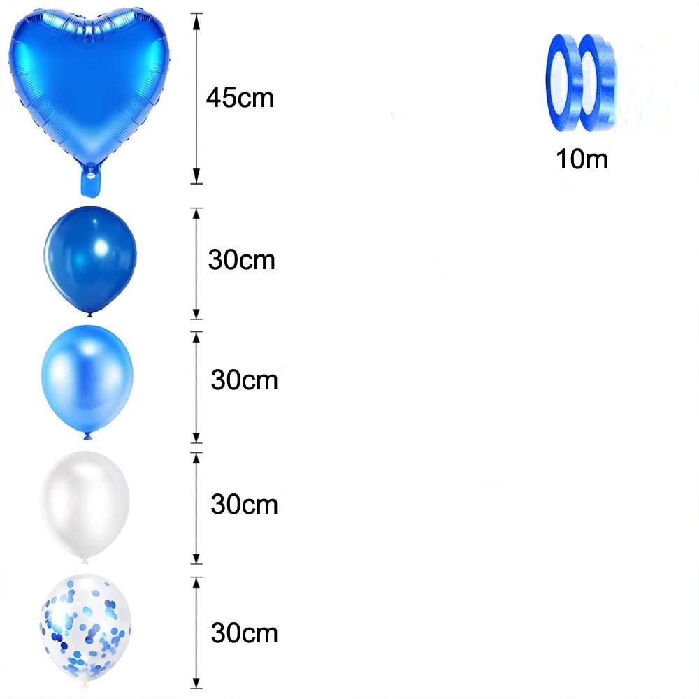 (48-tlg. Set) Party Ballons Latex- und Folienballons mit Konfetti - Pink
