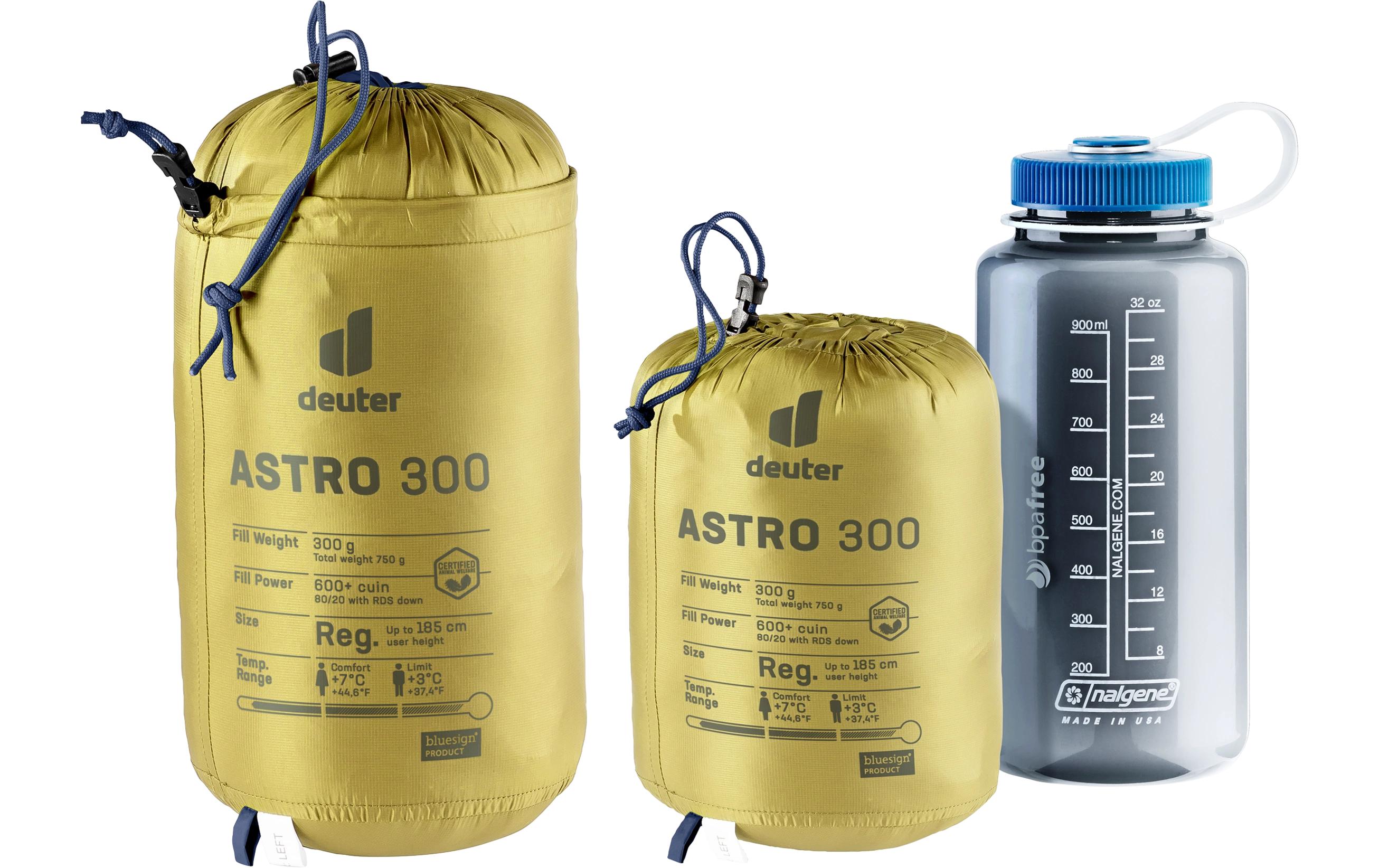 Schlafsack Astro 300 Polyamid, Limettengrün<br>Daunenschlafsack