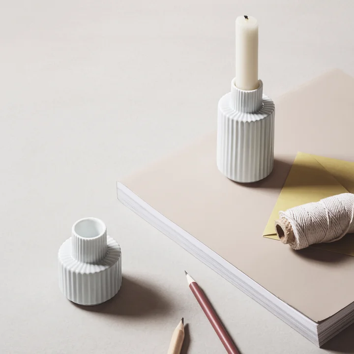 Lyngby Porcelæn - Kerzenhalter H 7 cm, weiss