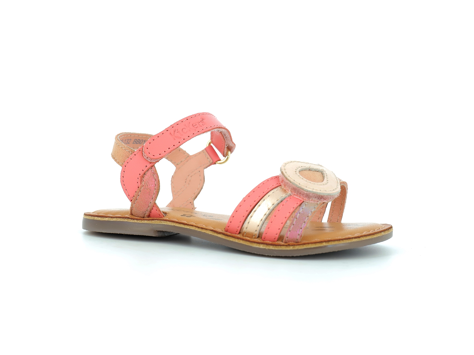 Kickers-DISPOSA Cuir Or rose