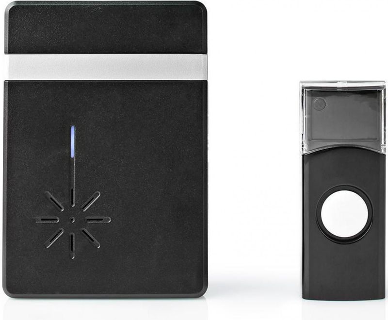 Nedis - Draadloze Deurbelset - Zwart - Batterijen - Instelbaar Volume