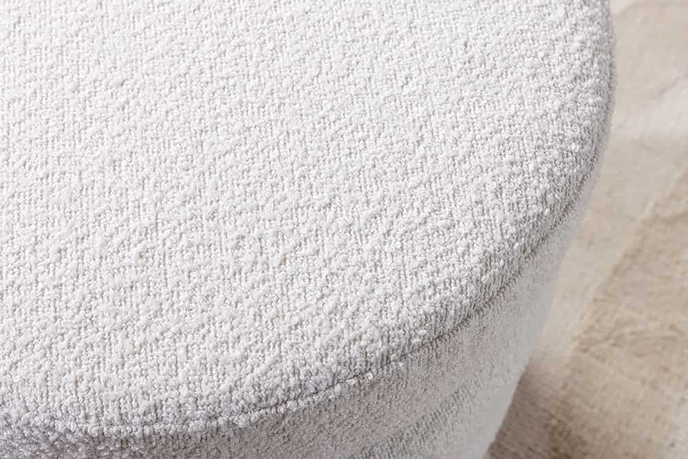 Runder Hocker VOGUE 50cm creme weiß Bouclé Polsterhocker mit Stauraum