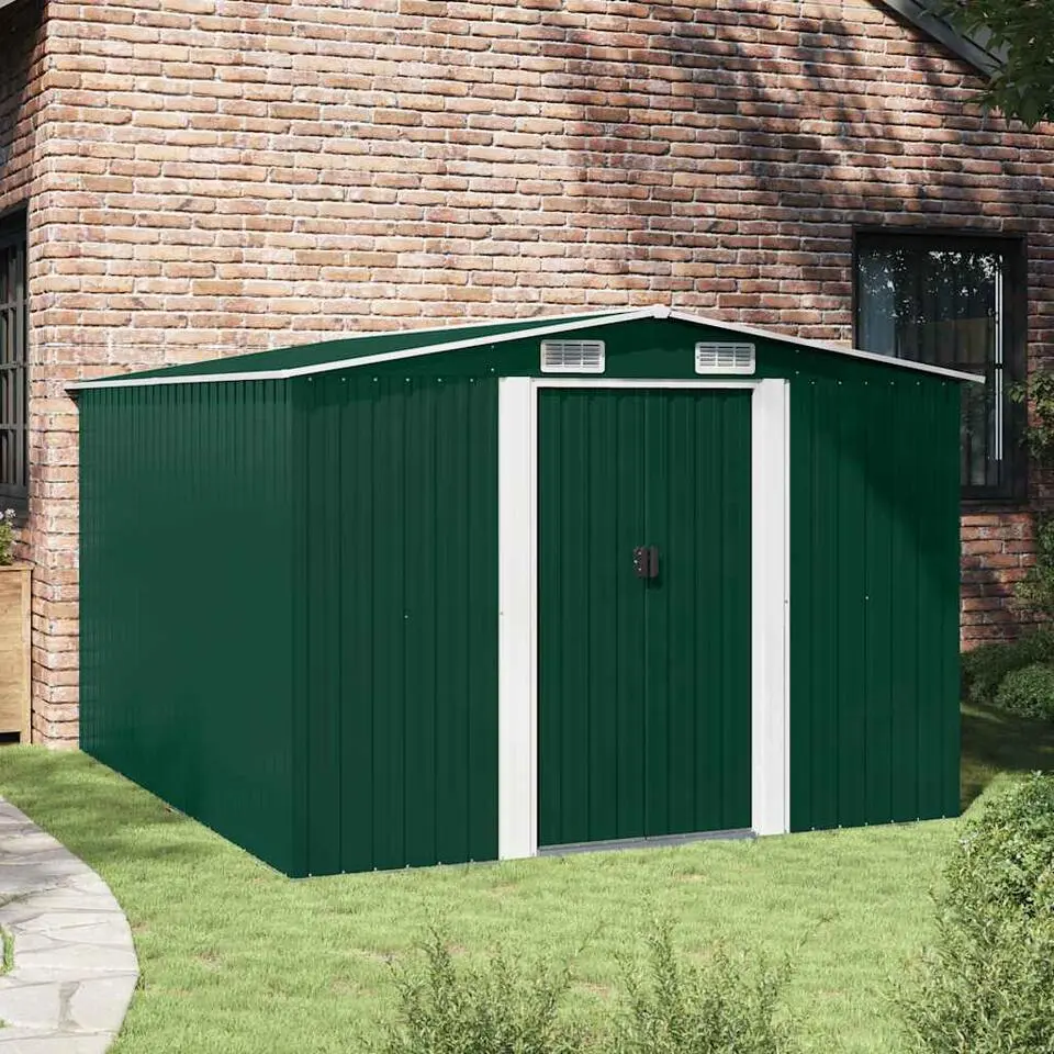 vidaXL - Tuinschuur - Groen - Staal