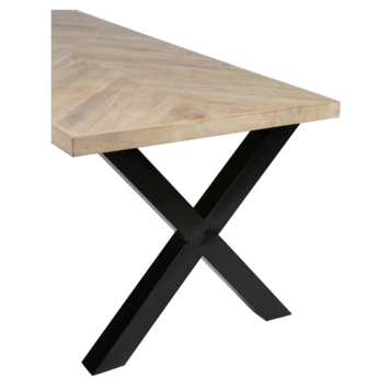 WOOOD Tablo tafelblad mangohout visgraat 200x90cm
