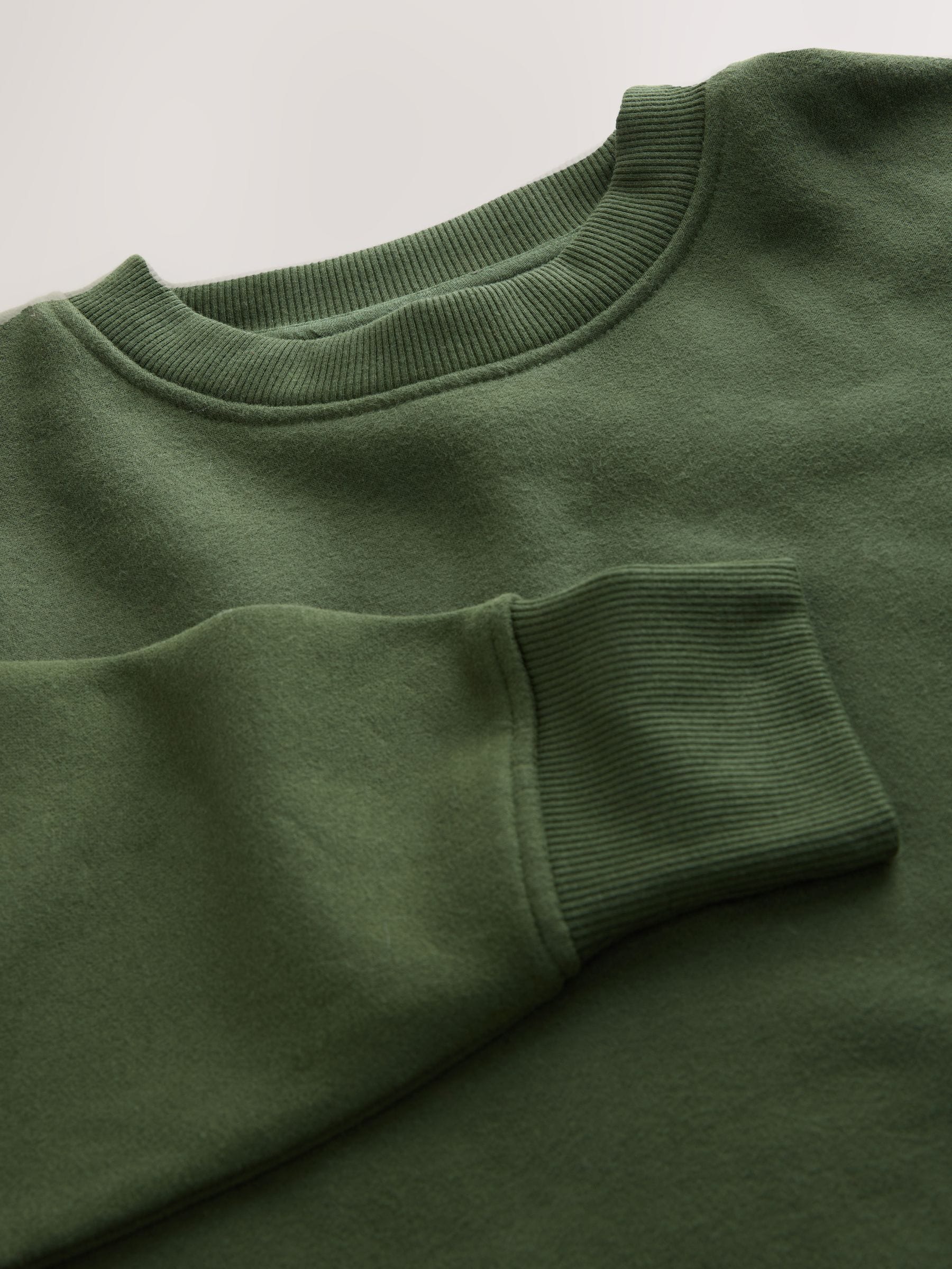 Kakigroen - Supersoft Peached Essentials sweatshirt met ronde hals en naaddetail