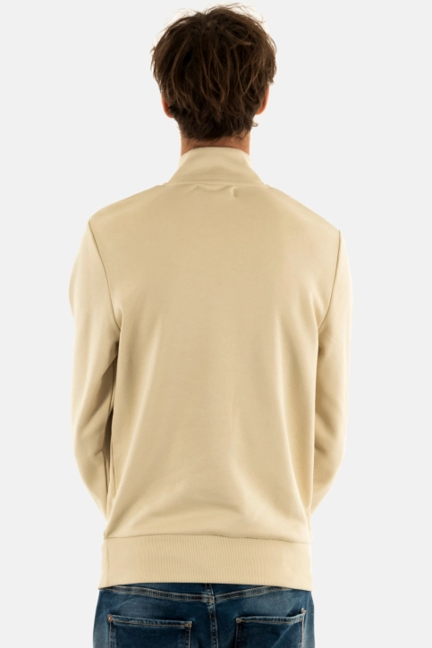 Pull hiver fred perry half zip w69 oatmeal / whisky brown