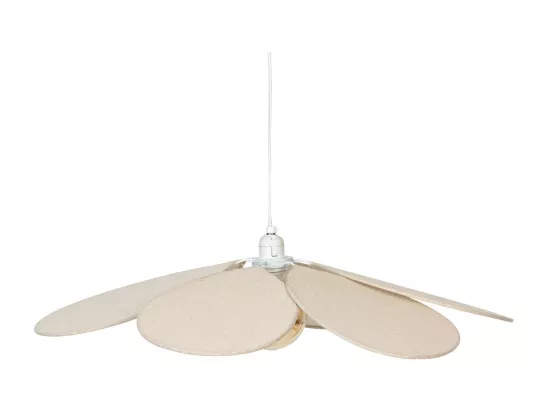 Luminaire Suspension pétales en métal et coton Beige D 72 cm