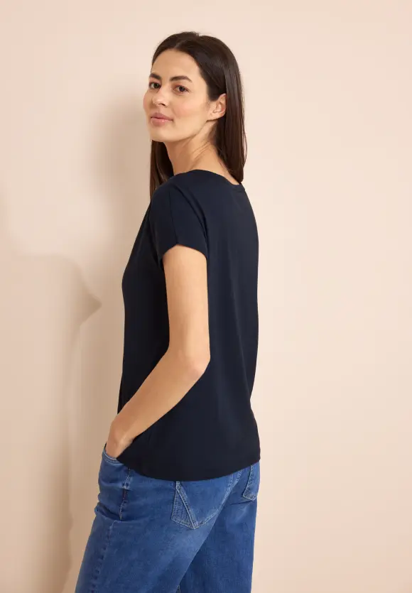 T-Shirt mit Wording - deep blue