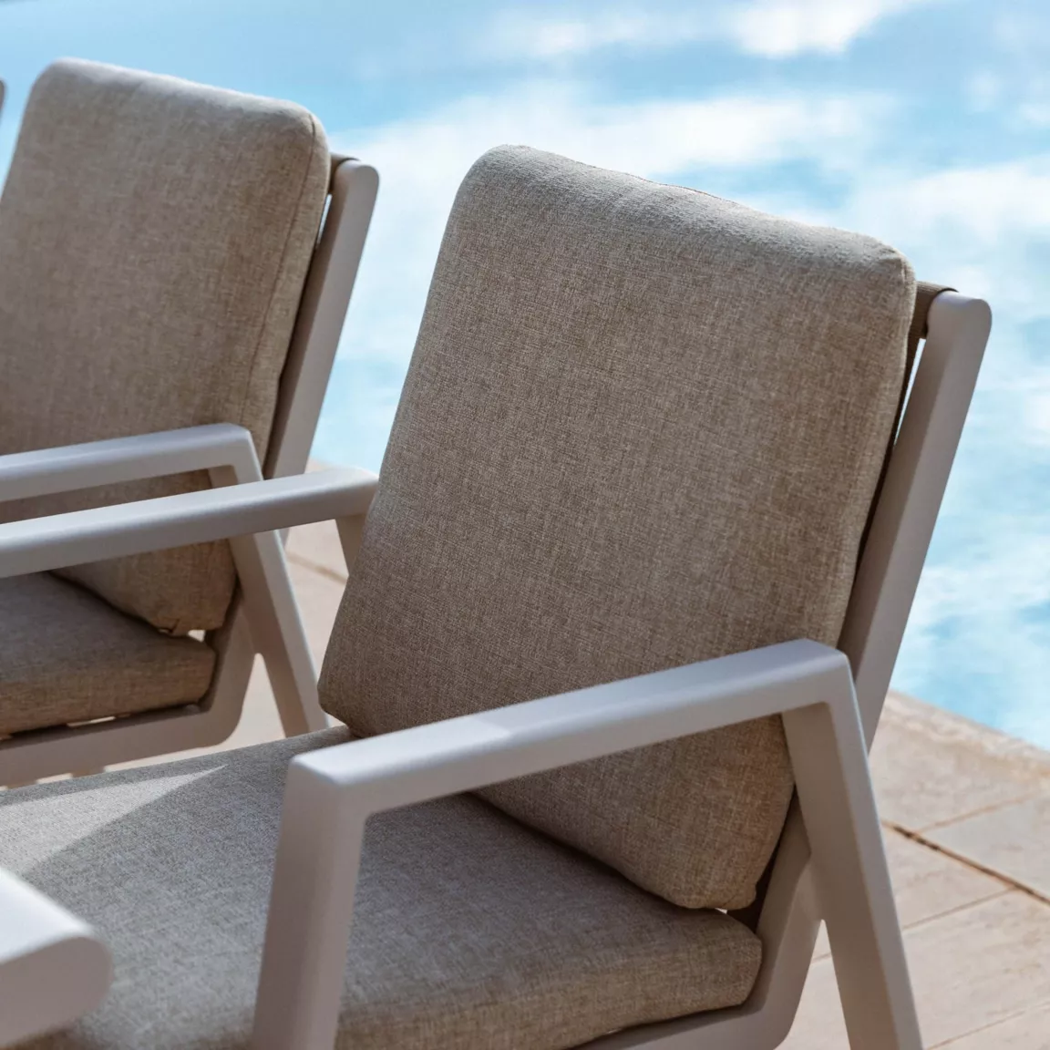 Fauteuil de jardin aluminium Long Beach Blanc cendré