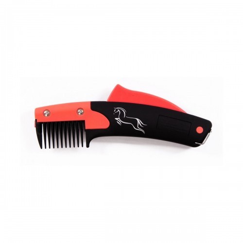 Pente Solocomb para cavalos, preto/vermelho