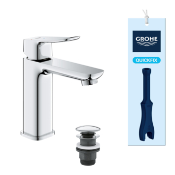 Grohe Dice wastafelmengkraan M-Size Push open Chroom
