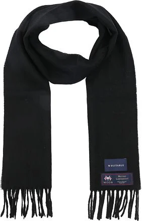 Suitable Sjaal Ruit Merino Wol Zwart SCARV-STBL-AW24-07 kopen