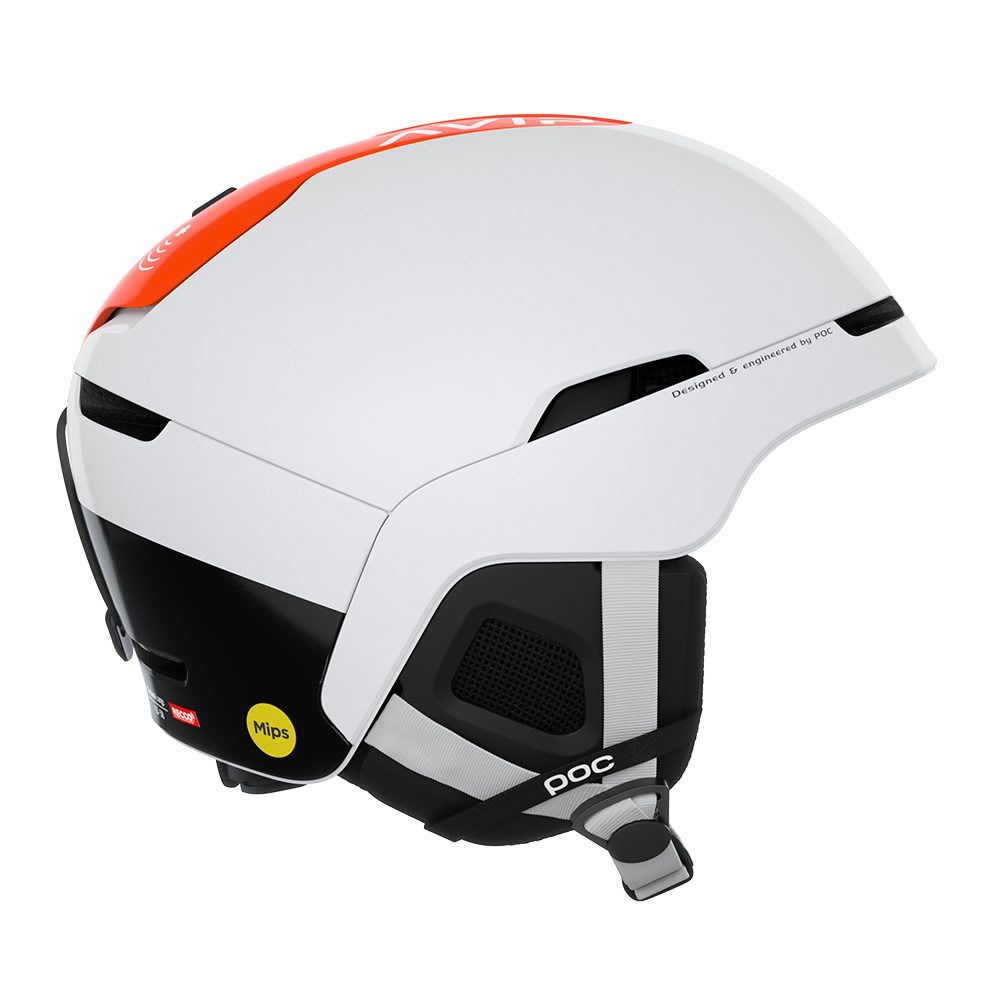 Poc OBEX BC MIPS - Casque hydrogen white/fluorescent orange avip