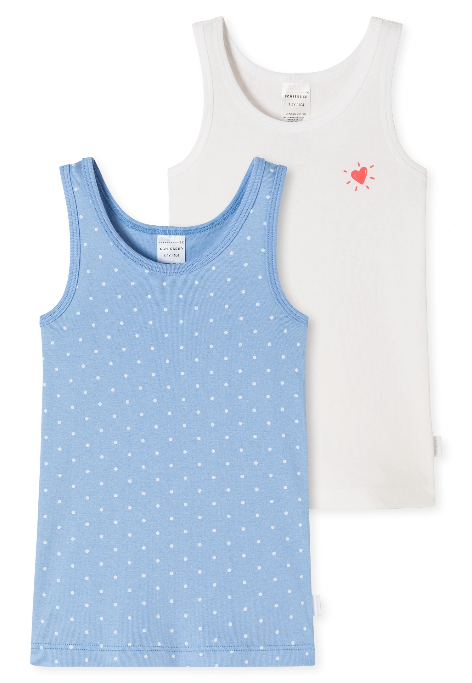 Unterhemd DOTS 2er Pack in blau/weiß