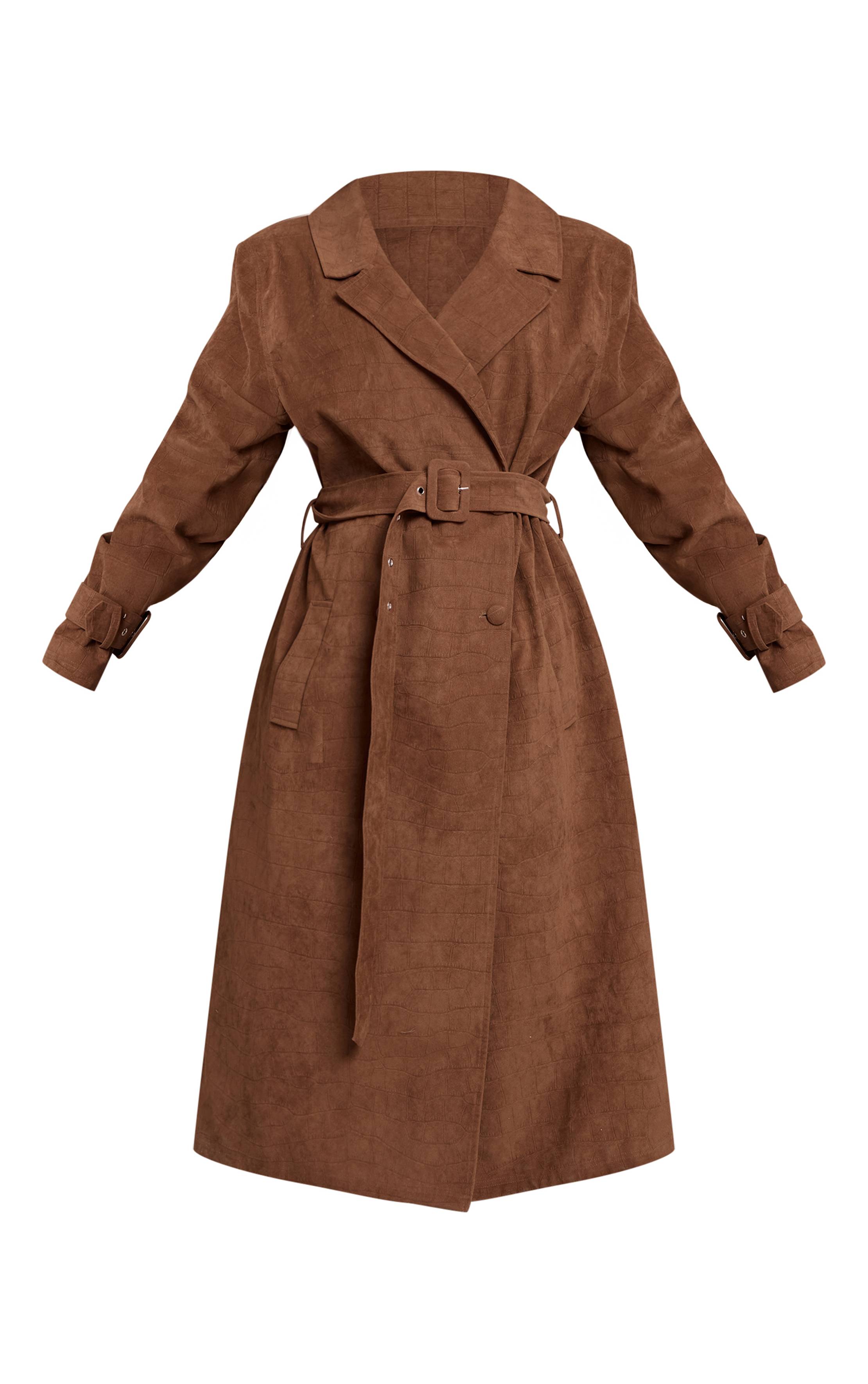Chocolat Trench-coat Petite En Synthétique Effet Croco