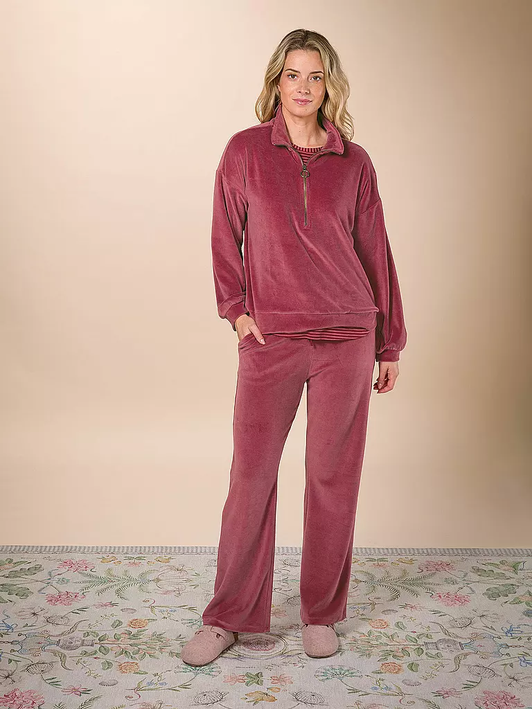 PIP STUDIO Loungehose VELVET BRITTA beere