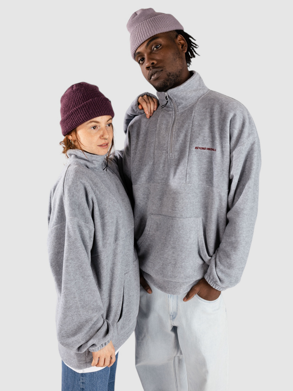 Beyond Medals Halfzip Fleece Sweater grey