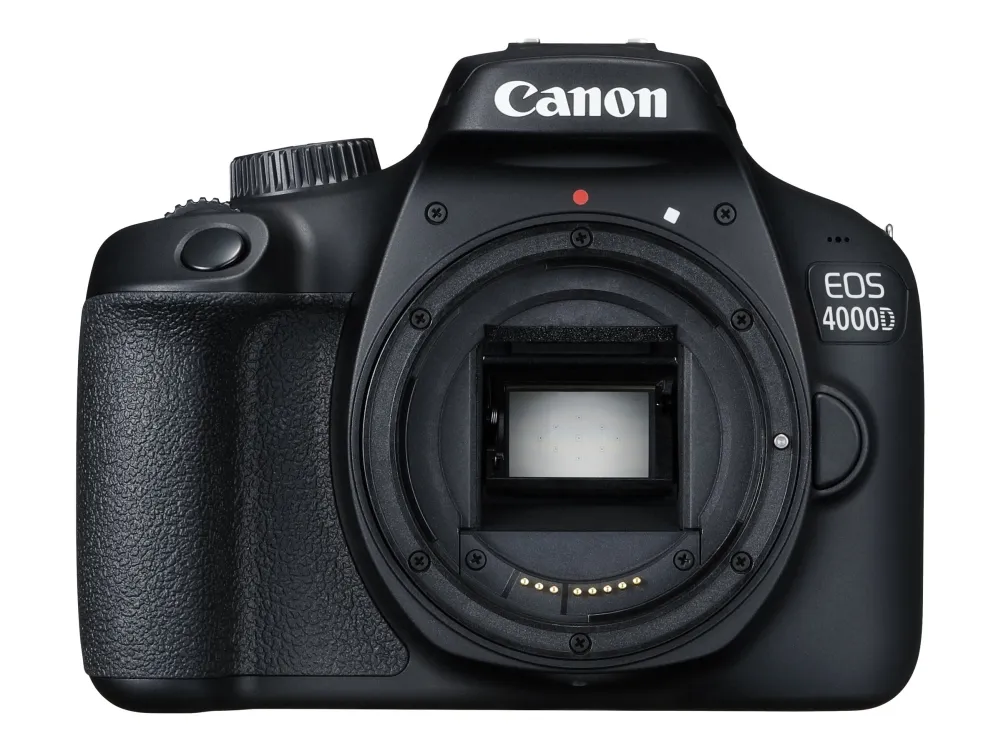 Canon EOS 4000D - Digitalkamera - SLR - 18.0 MP - APS-C - 1080p / 30 fps - 3x optisk zoom EF-S 18-55 mm DC III objektiv - Wi-Fi - sort