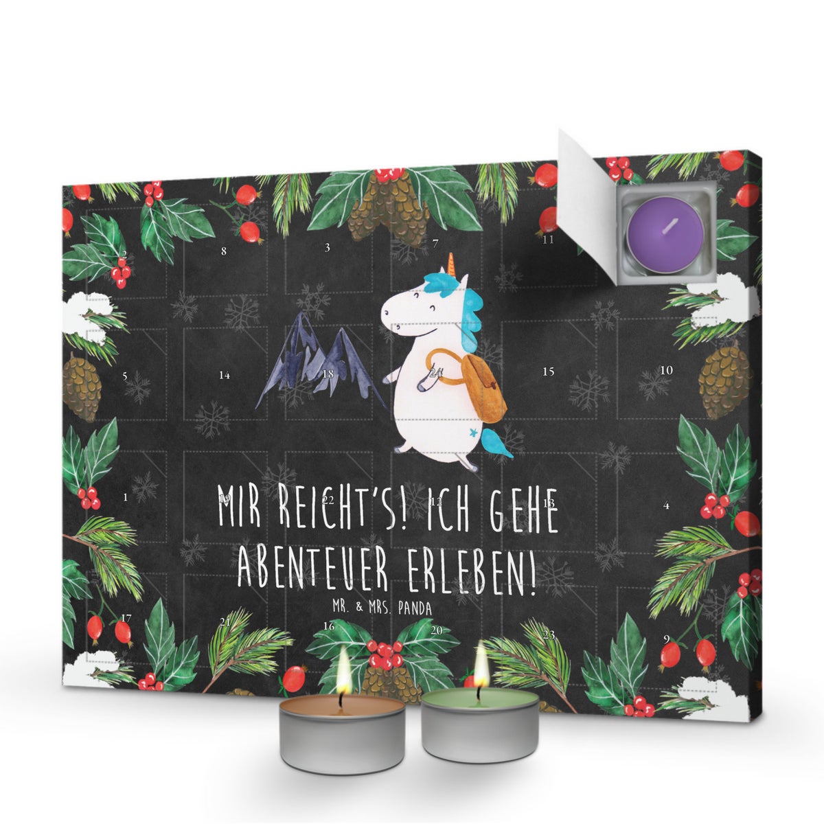 Mr. & Mrs. Panda Geurkaars Adventskalender Eenhoorn Bergbeklimmer - Zwart
