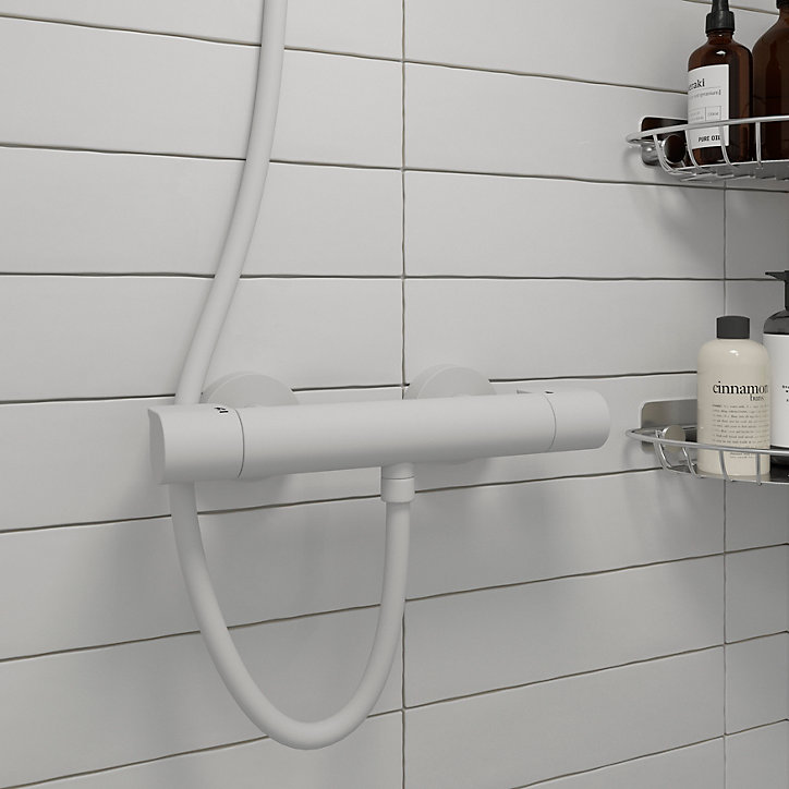 Mitigeur douche thermostatique blanc GoodHome Cavally