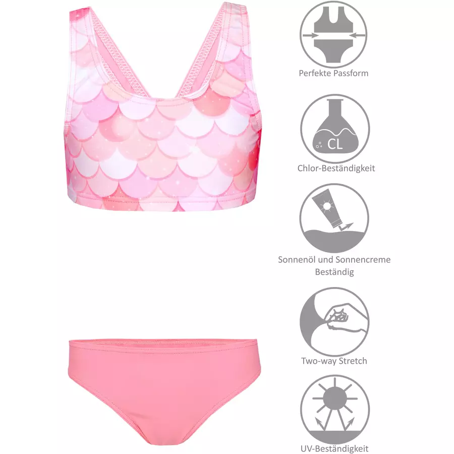 Aquarti Mädchen Sport Bikini Racerback Bustier & Bikinislip rosa