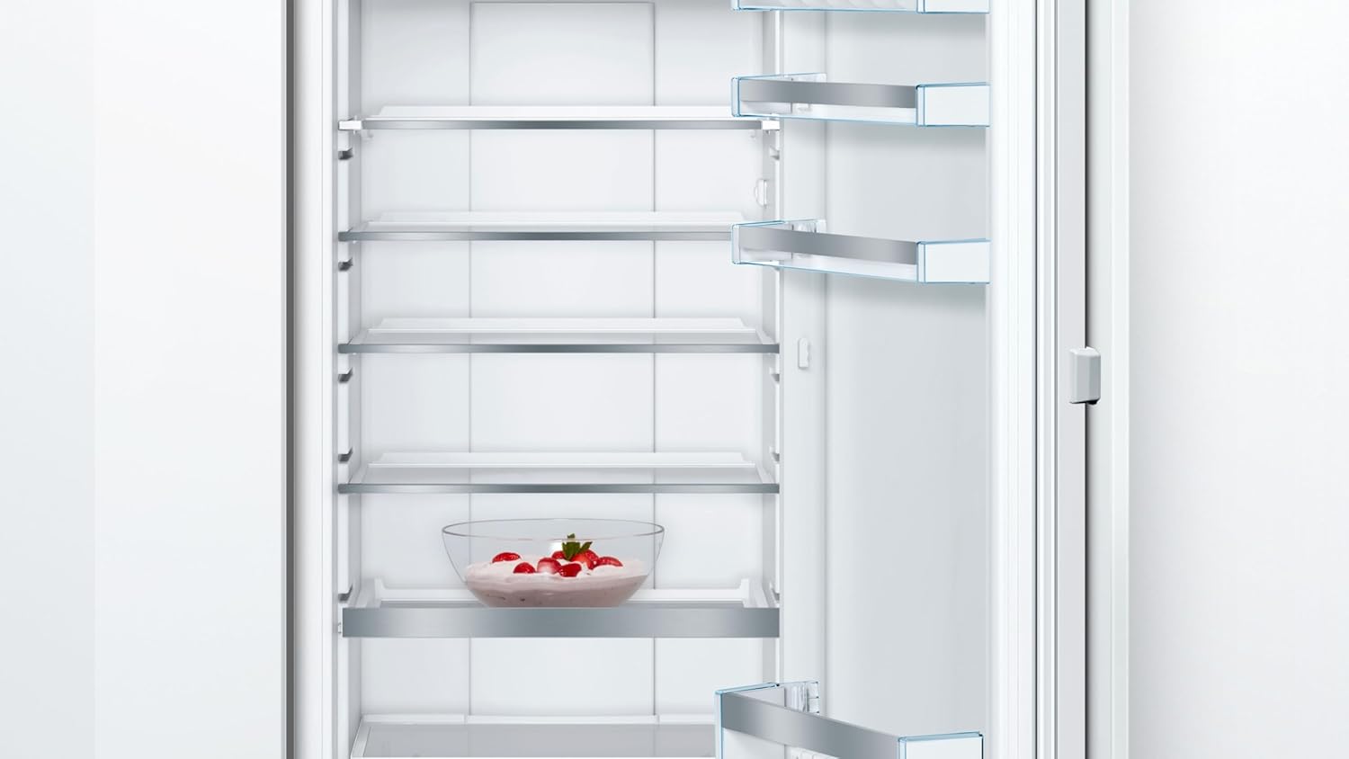 Bosch KIF82PFE0, Serie 8, Einbau-Kühlschrank mit Gefrierfach, 177,5 x 56 cm Nische, 254 L Kühlen & 15 L Gefrieren, Made in Germany, 3x längere Frische, Ablagen aus Sicherheitsglas, schnellere Kühlung