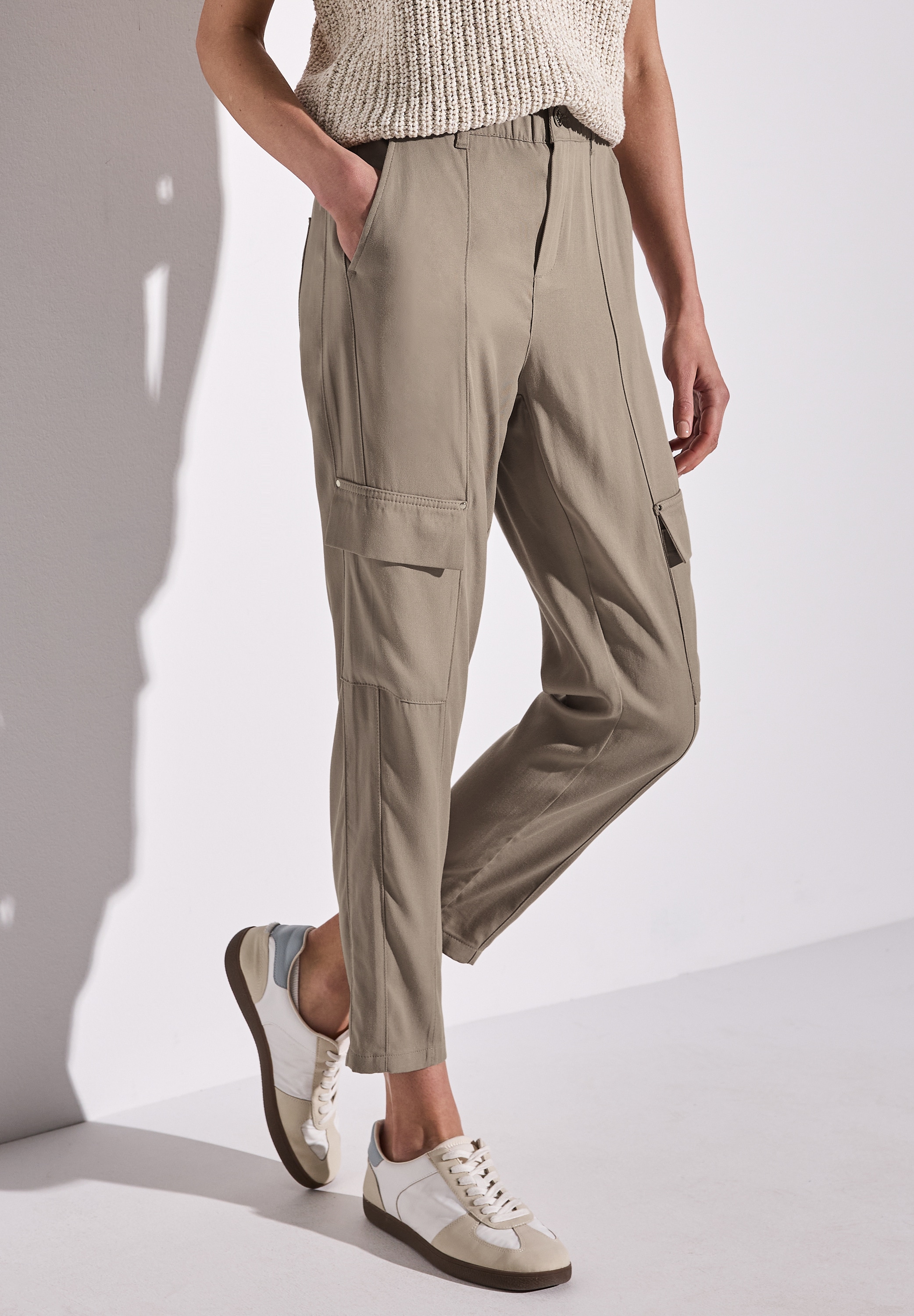 STREET ONE Paperbag-Hose  im Cargo-Look