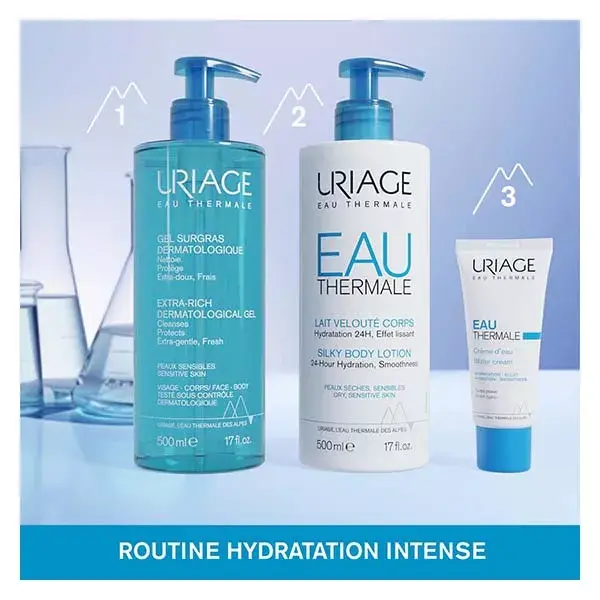 Uriage Gel de Limpeza Corporal Dermatológico Suave Ultranutritivo, Sem Sabão, para Pele Sensível, 500ml