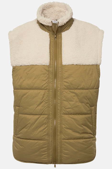 Steppweste, Wide Fit, Teddy-Patch, Stehkragen, Unisex