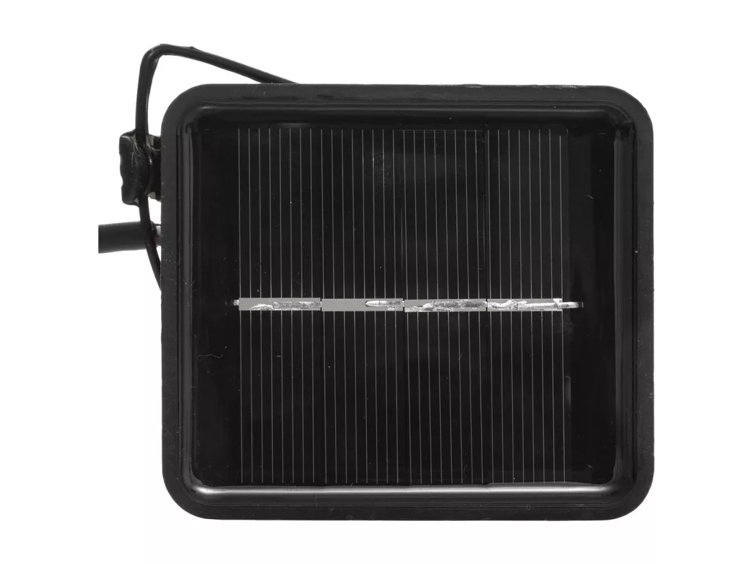 Guirlande Lumineuse Solaire 10 petits Abat-jours aspect Rotin LED Blanc chaud sur 3.35 mètres