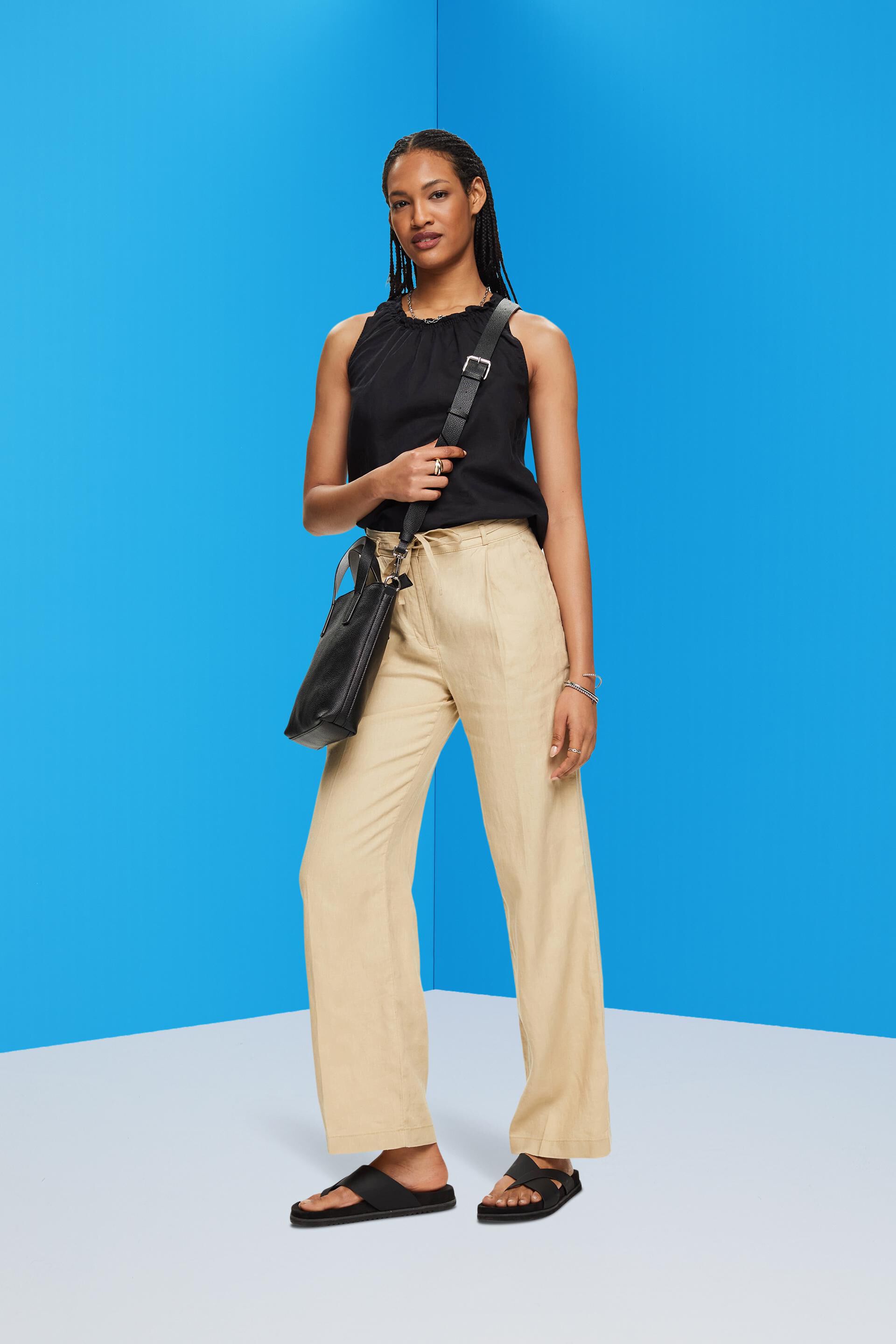 Blouse sans manches en lin mélangé