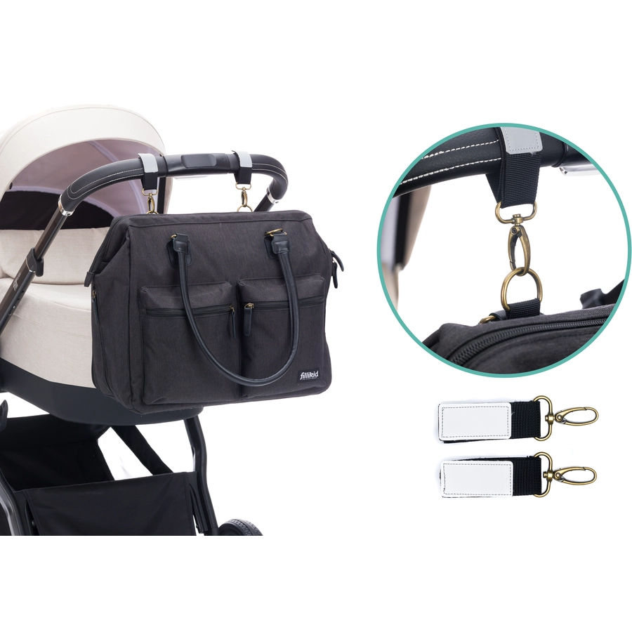 Fillikid Wickeltasche Oxford Schwarz