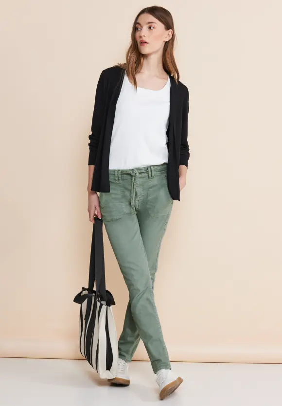 Loose Fit Jeans - soft olive washed