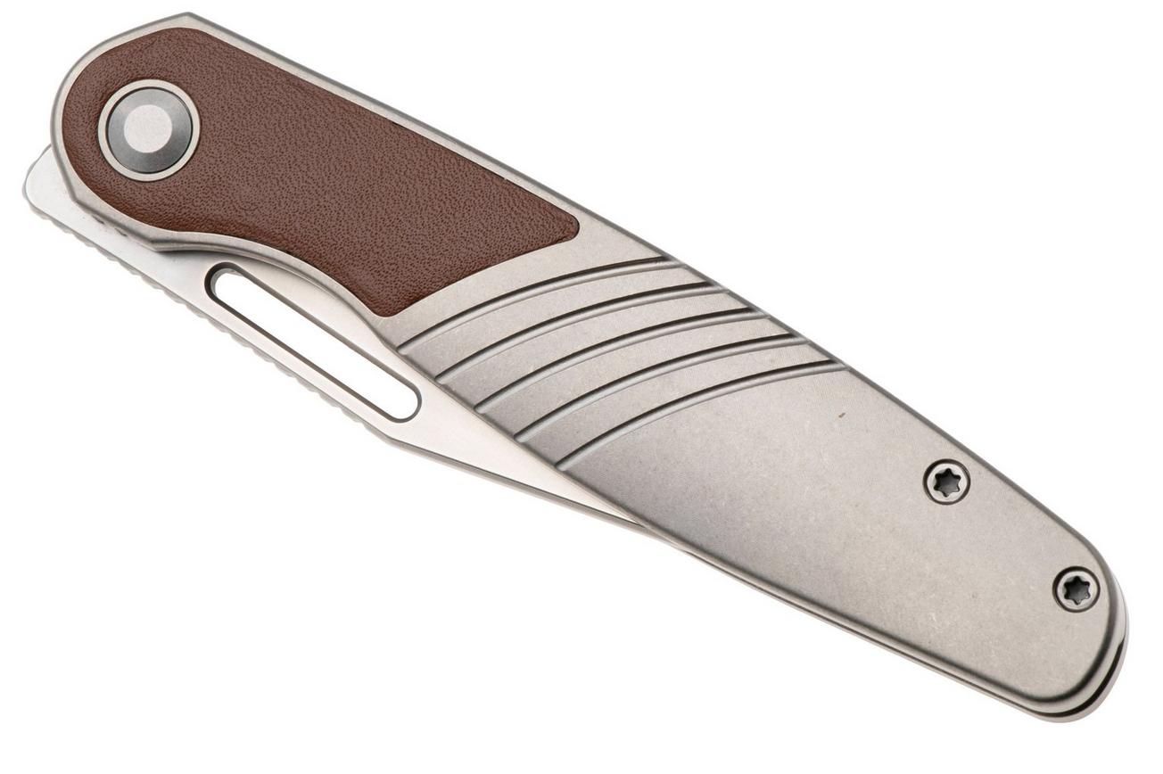 Kizer Raze KI3720A2 Bubble Stonewashed S45VN, Titanium Leather Inlay, zakmes, Mark Perez design