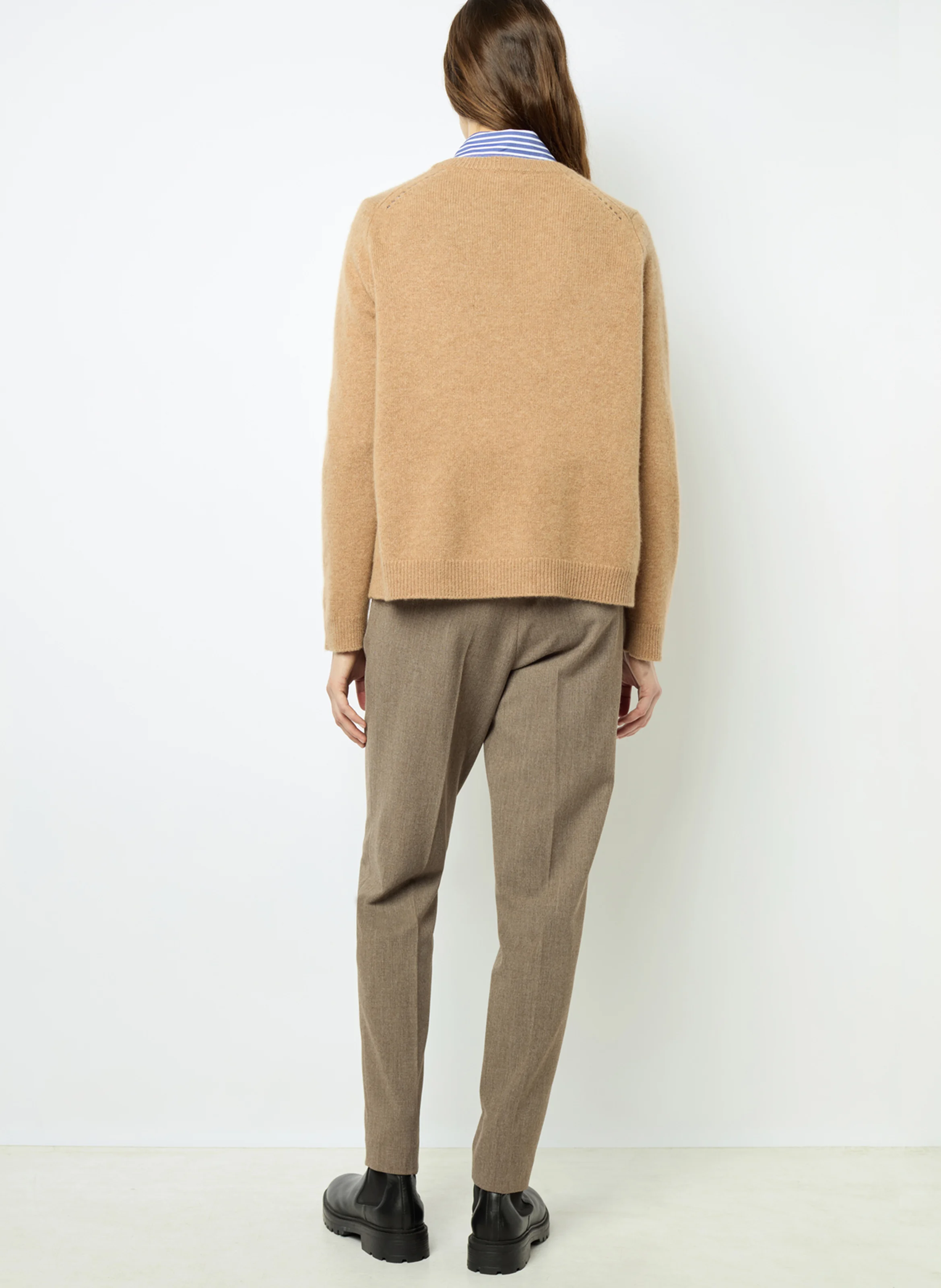 JOVITA - Pull col rond en cachemire | Marron