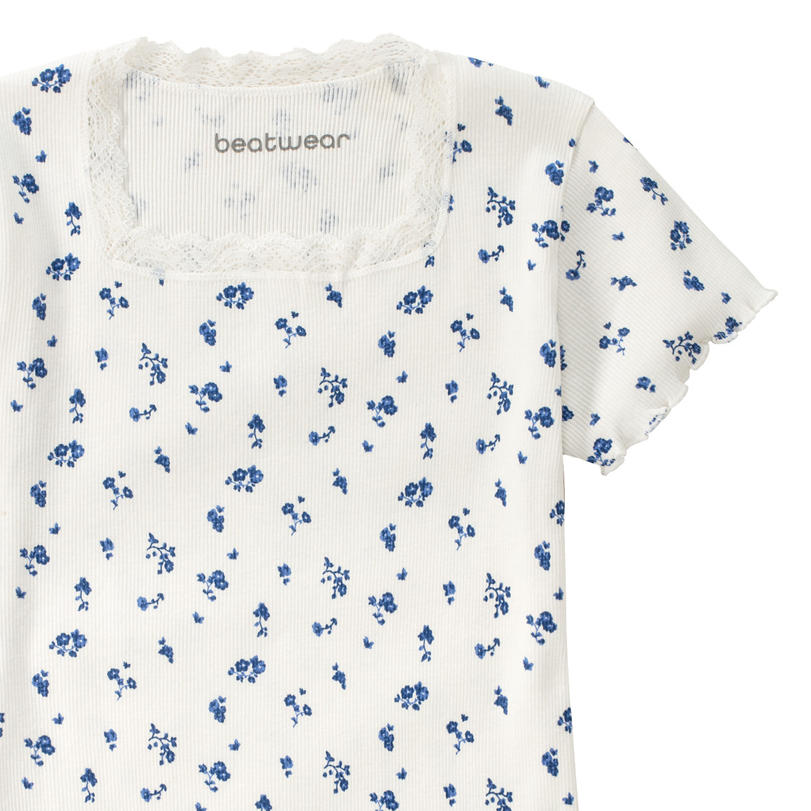 Beatwear Mädchen T-Shirt mit Spitze weiss