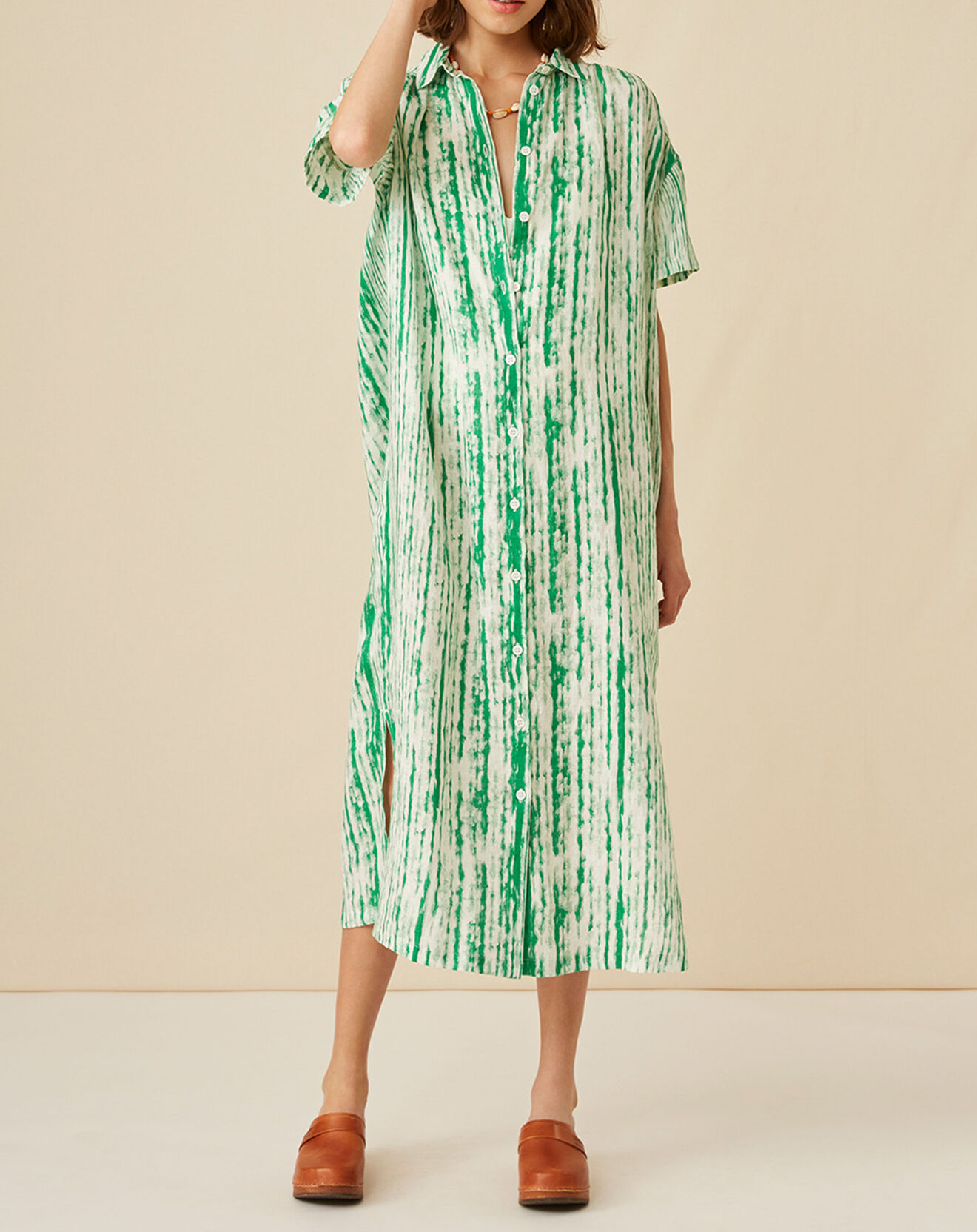 Harris Wilson Robe 100% Lin Erine tie and dye multicolore