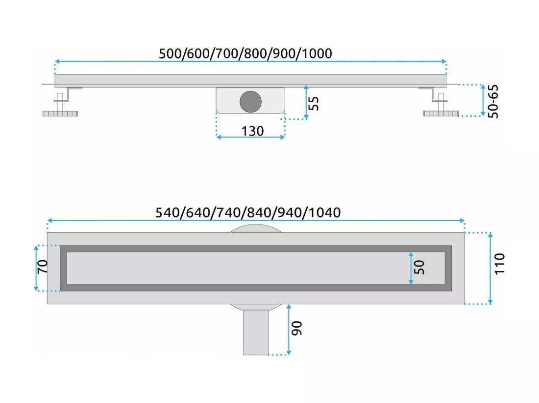 Drain Linéaire Rea Neox Pro 800 Brush Steel