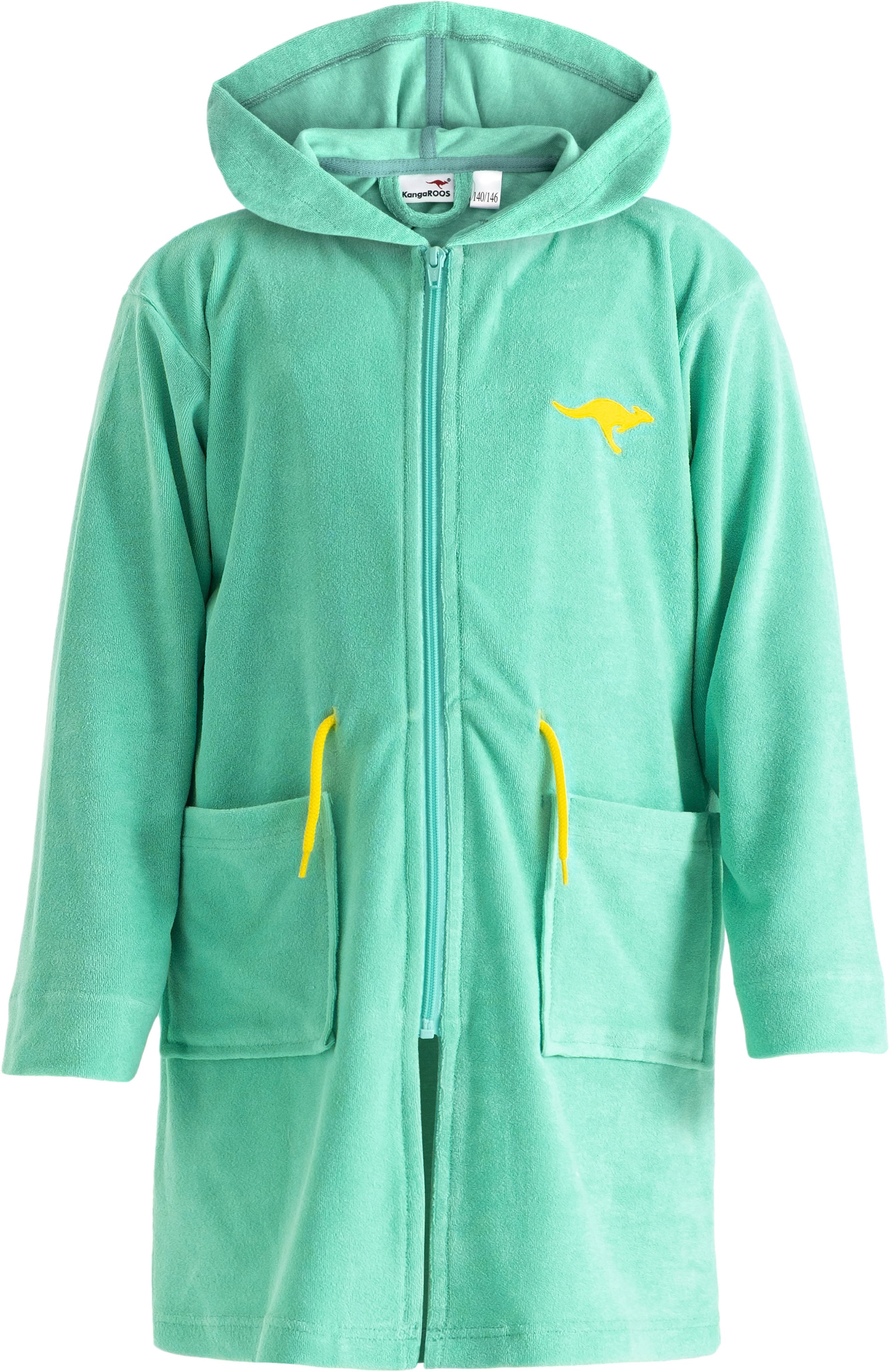 KangaROOS Kinderbademantel »Kira, Ideal für Zuhause, Schwimmbad oder im Urlaub«, 1 Stk. modernen, sportliches Design, leuchtenden Akzenten