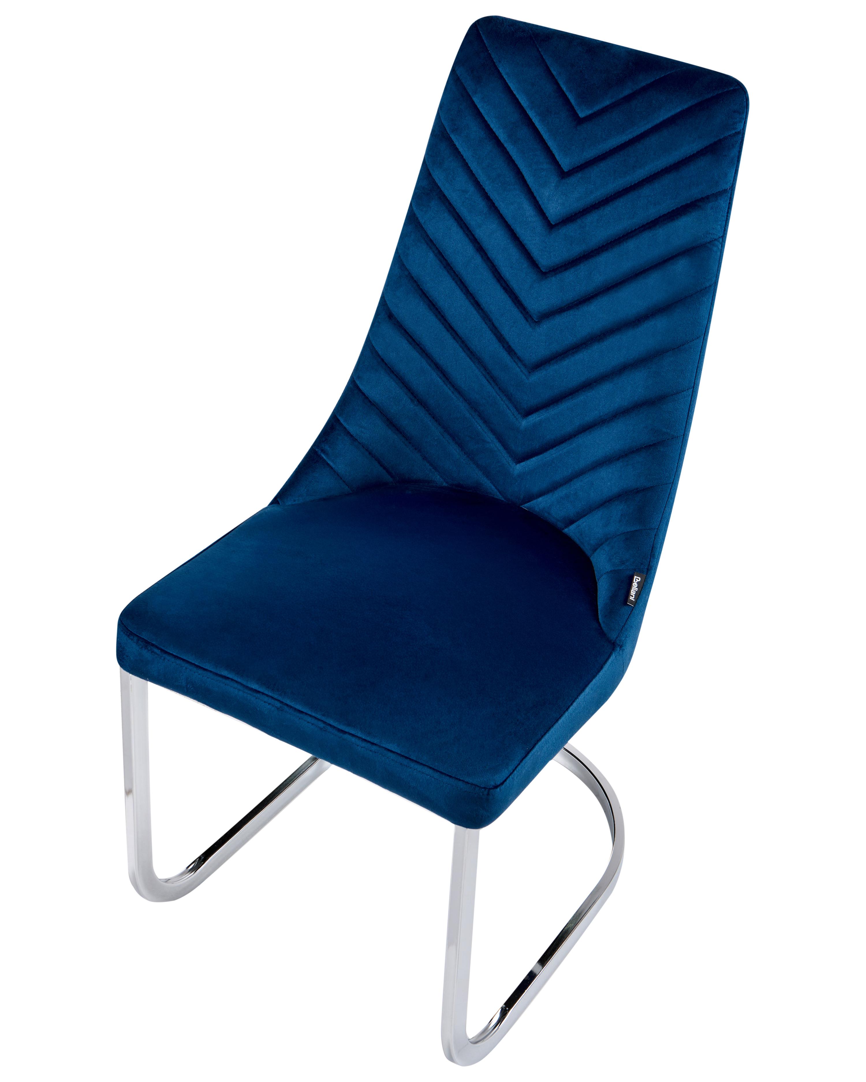 Set van 2 eetkamerstoelen ALTOONA Fluweel Marineblauw