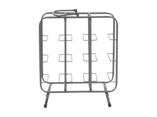 Porte-bouteille 9 places en métal gris 40x23x47,5 cm