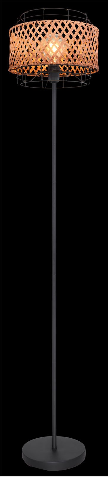 GINA Stehlampe braun, schwarz 15668S, D/H: 30 x 151 cm, Metall, Holz