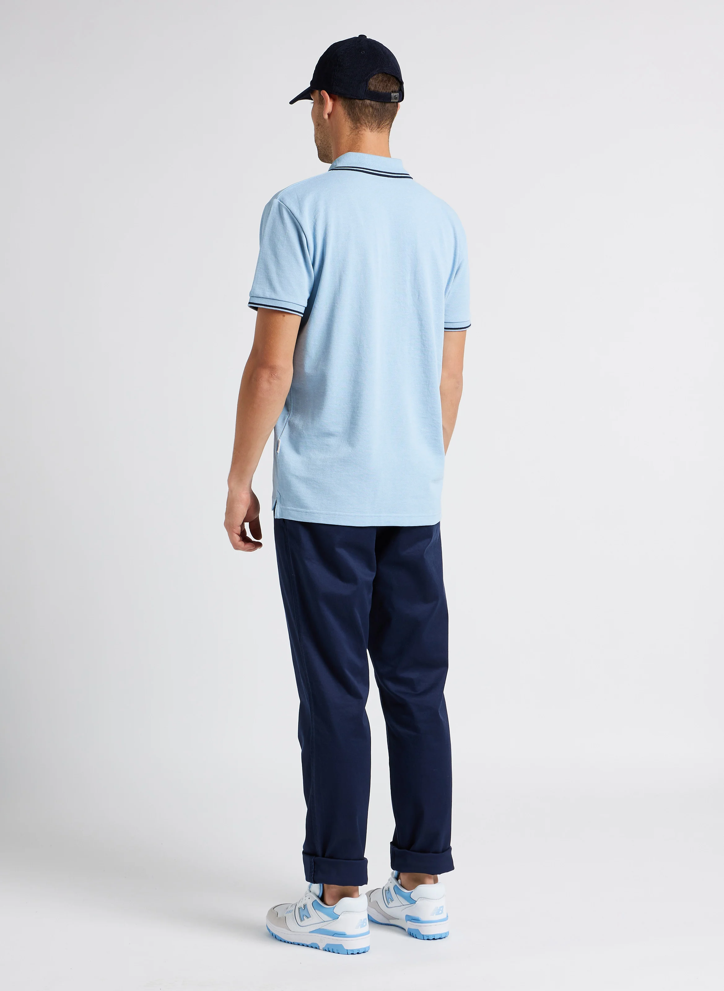 Pantalon chino slim-fit en coton stretch | Bleu