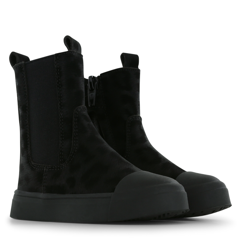 Shoesme schwarzer Chelsea Boot mit Leopard