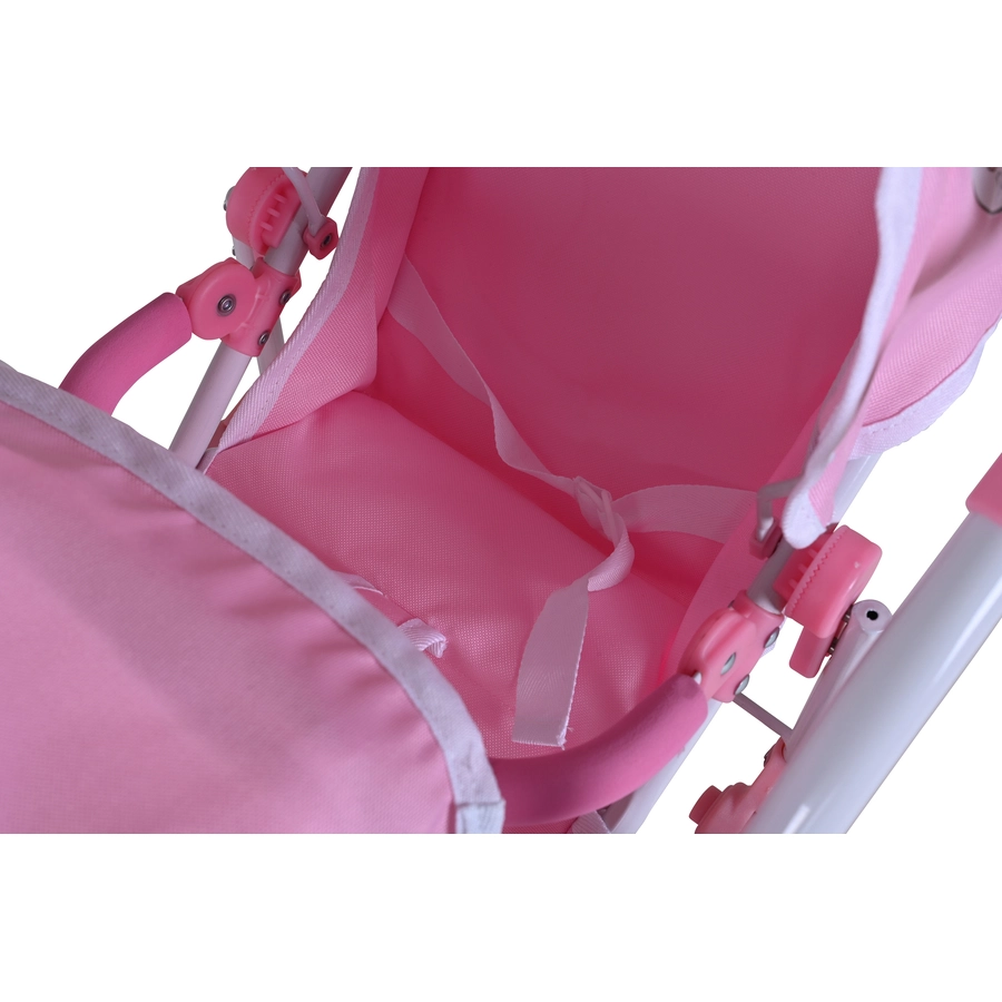 knorr toys® Zwillingspuppenwagen Milo - Princess white rose rosa