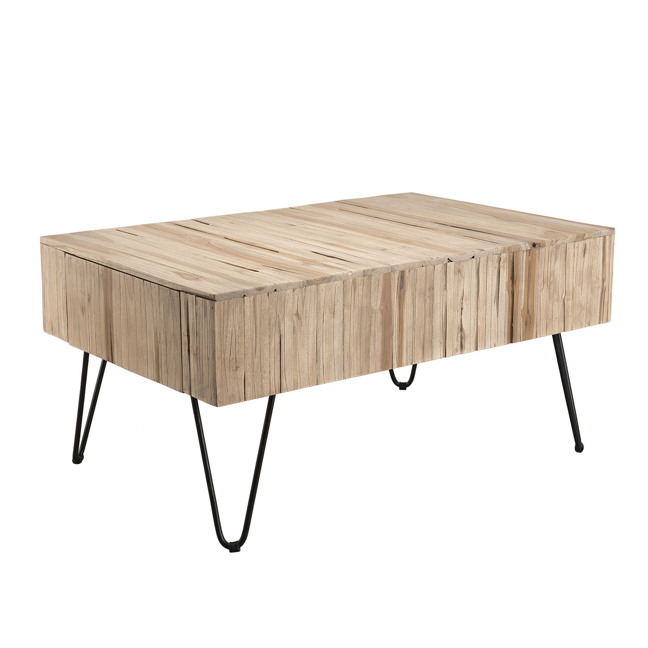 Macabane Table basse 2 tiroirs Clara teck - 90x60x45 cm