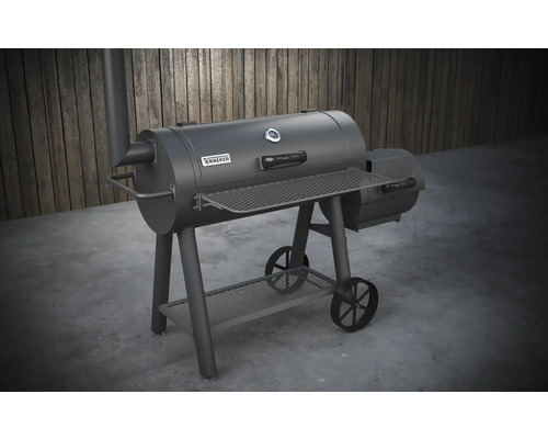 Tenneker® Grill Smoker XL 98 x 44 cm met schoorsteen, dekselthermometer
